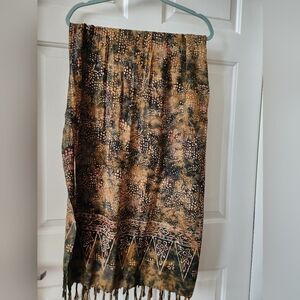Bohemian Scarf with Batik Fabric